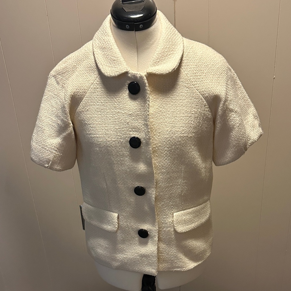 Banana Republic Cream Textured Jacket